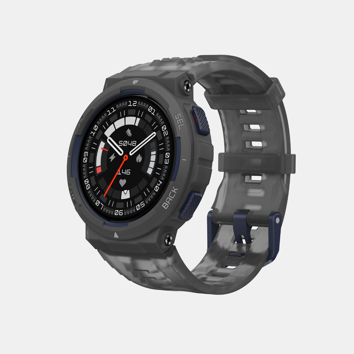 Unisex Processor Black Dial LCD Silicone Watch AMAZFIT ACTIVE EDGE MIDNIGHT PULSE