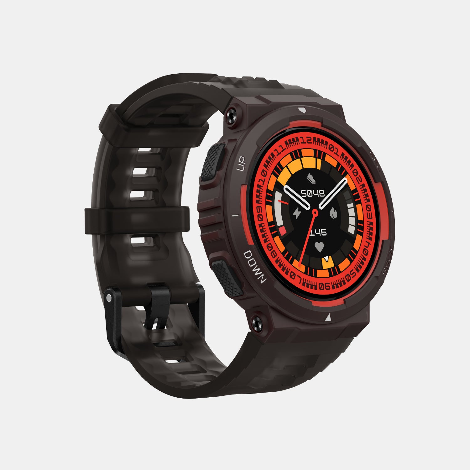 Unisex Processor Lava Black Dial LCD Silicone Watch AMAZFIT ACTIVE EDGE LAVA BLACK