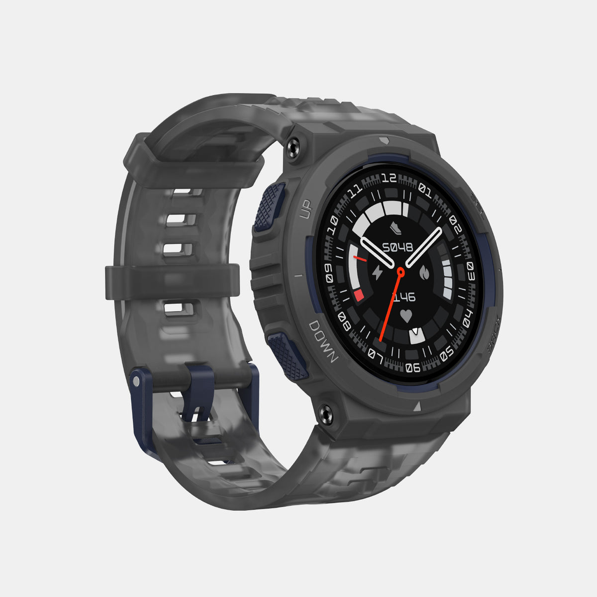 Unisex Processor Black Dial LCD Silicone Watch AMAZFIT ACTIVE EDGE MIDNIGHT PULSE