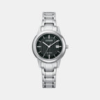 Eco-Drive Women Black Dial Analog Stainless Steel Watch FE1081-67E