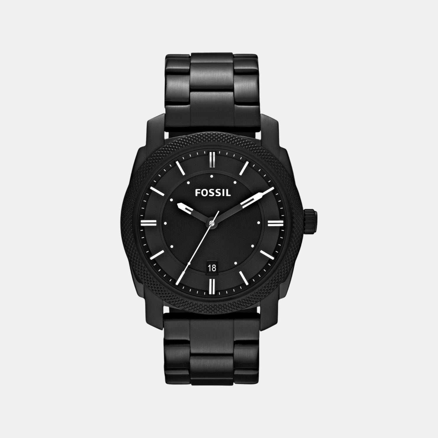 Fossil Machine Men Black Stainless Steel Watch FS4775 – Just In Time