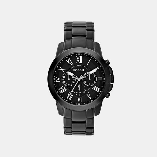 Men Quartz Black Dial Chronograph Stainless Steel Watch FS4832