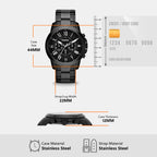 Grant Men Quartz Black Dial Chronograph Stainless Steel Watch FS4832