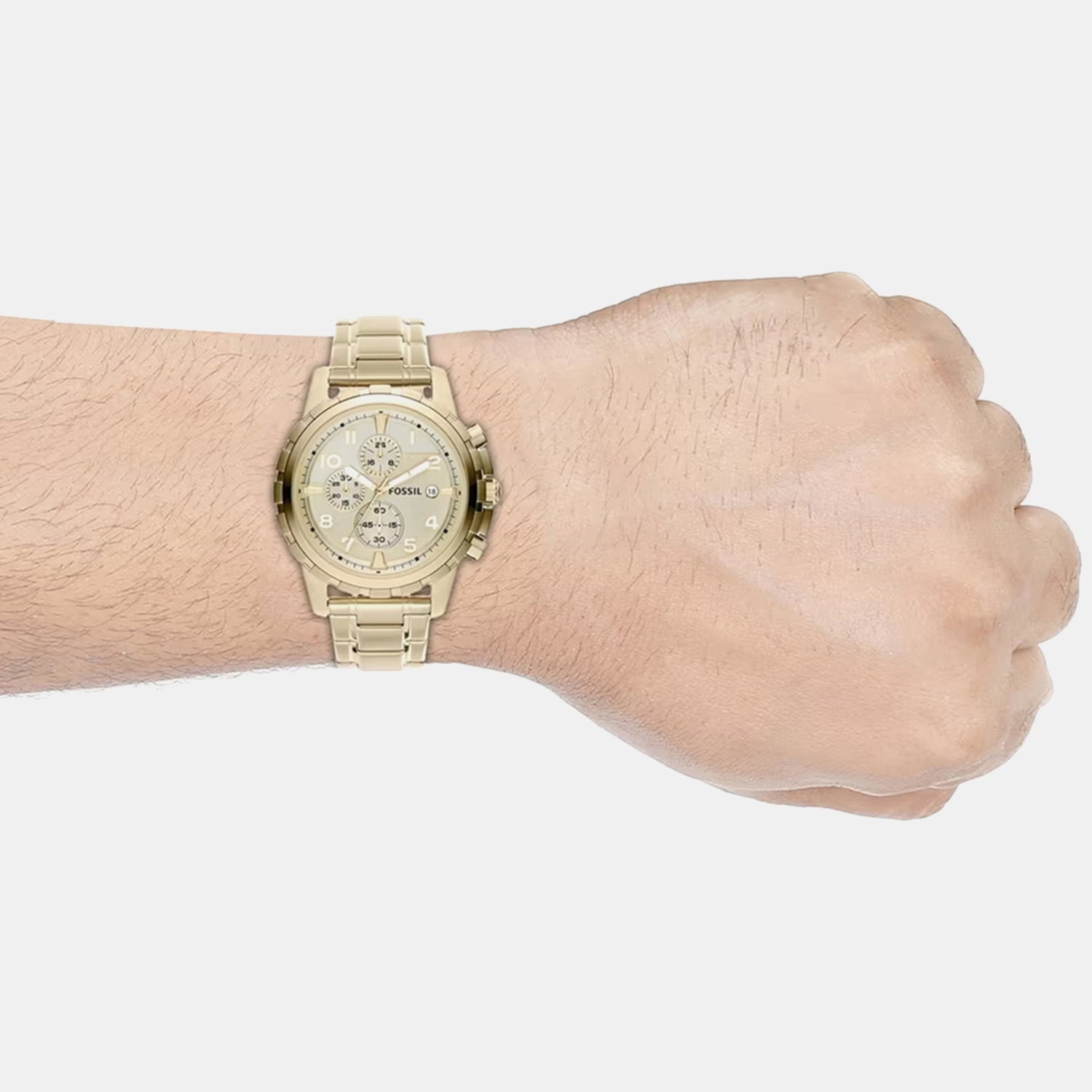 Dean Men Quartz Champagne Dial Chronograph Stainless Steel Watch FS4867