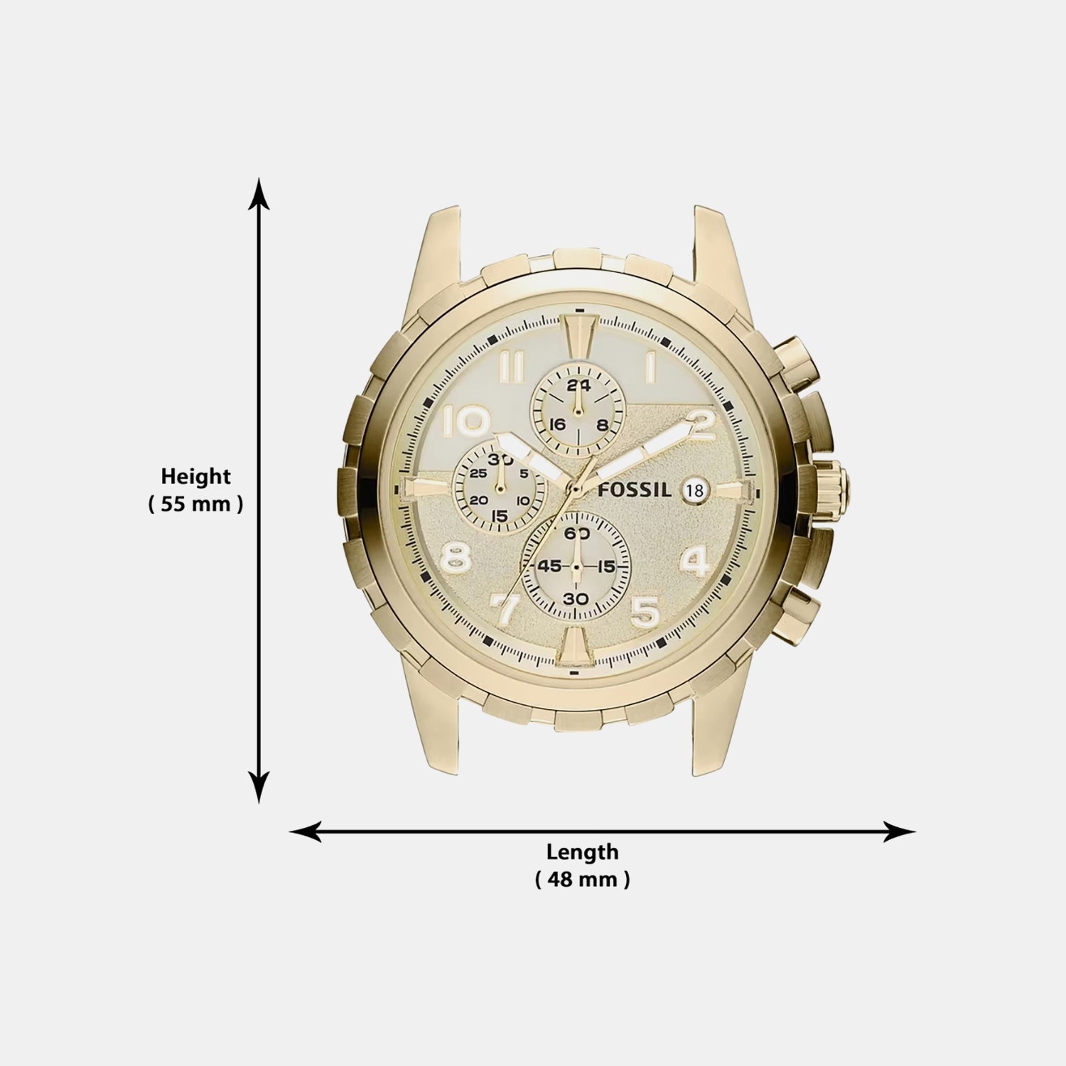 Dean Men Quartz Champagne Dial Chronograph Stainless Steel Watch FS4867