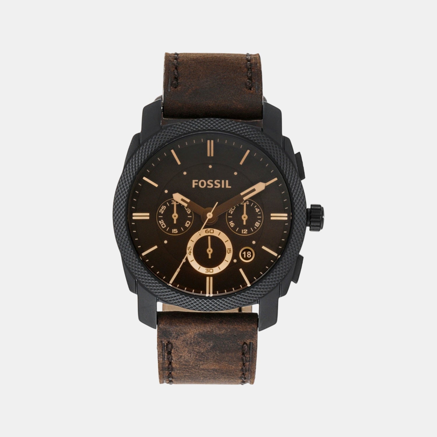 Machine Men Quartz Black Dial Chronograph Leather Watch FS5251SET