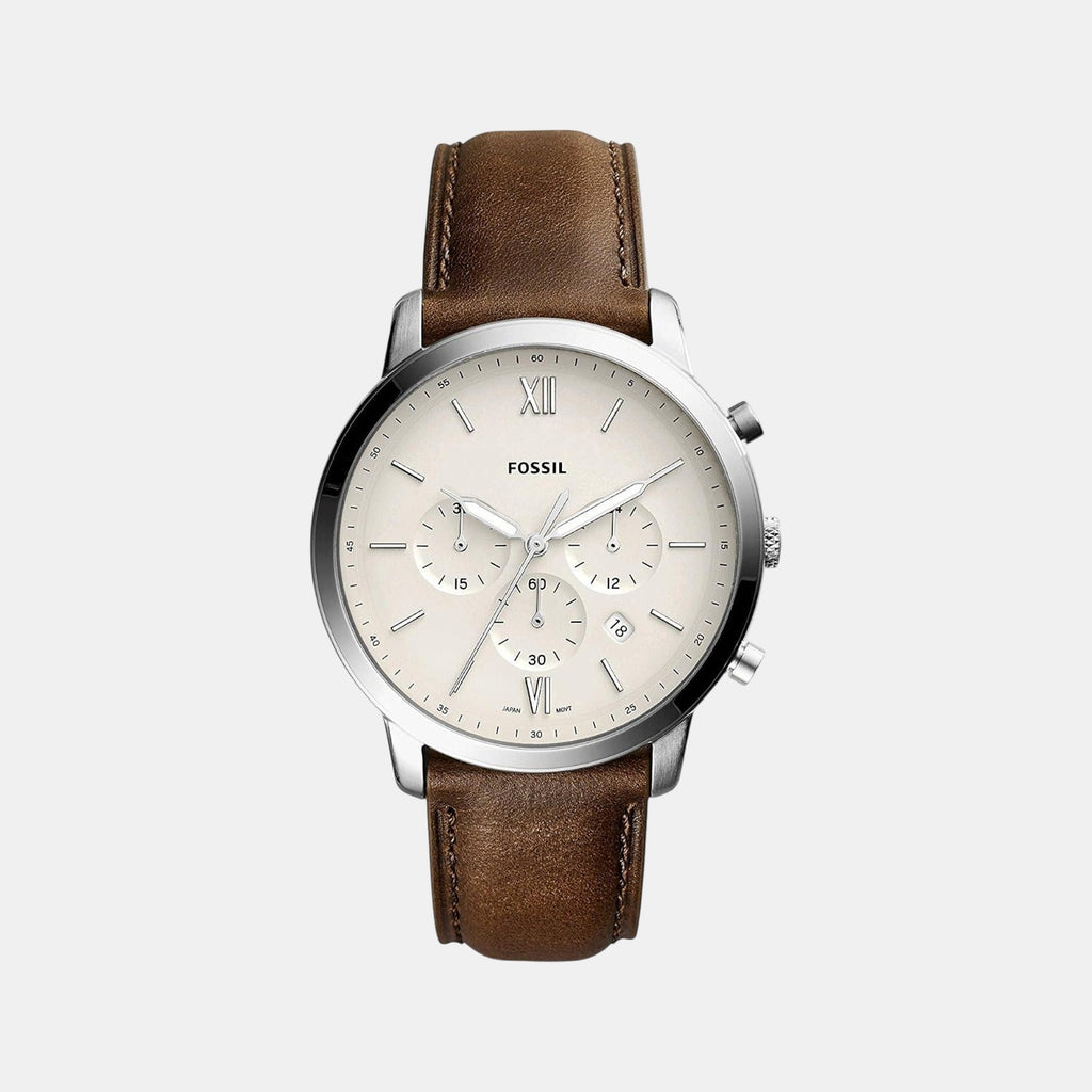 Neutra Men Quartz Cream Dial Chronograph Leather Watch FS5380