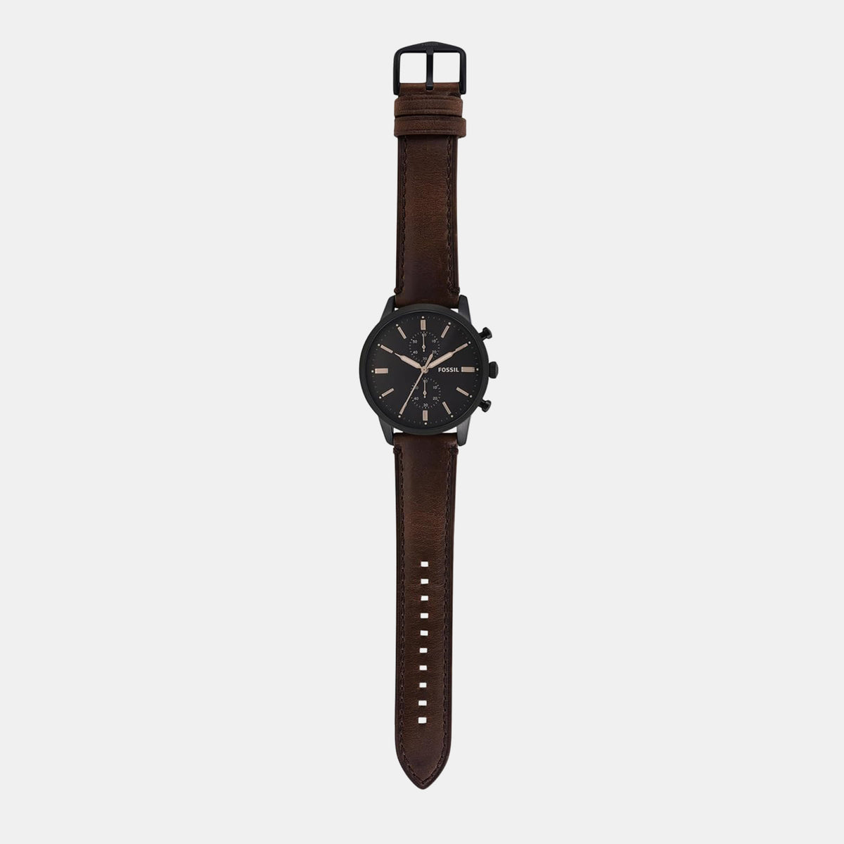 Townsman Men Quartz Black Dial Chronograph Leather Watch FS5437