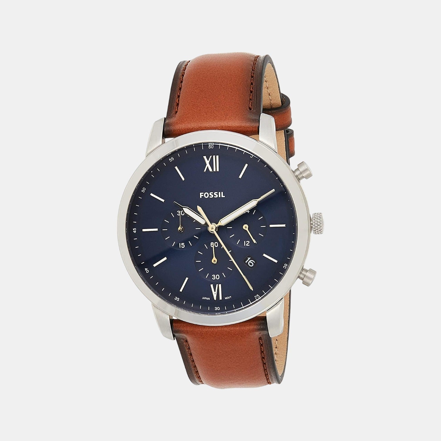 Fossil Round Blue Chronograph watch