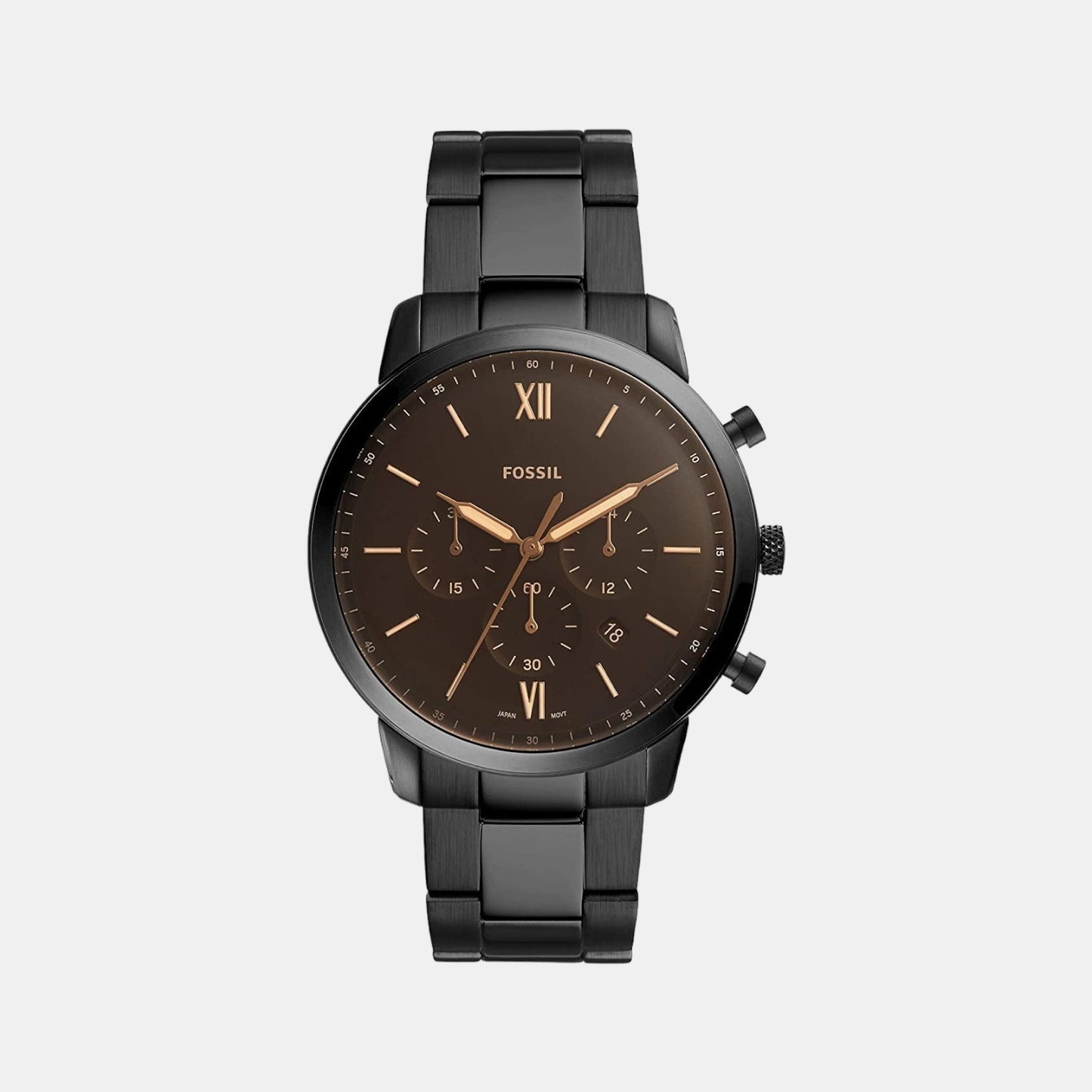 Male Black Quartz Stainless Steel Chronograph Watch FS5525