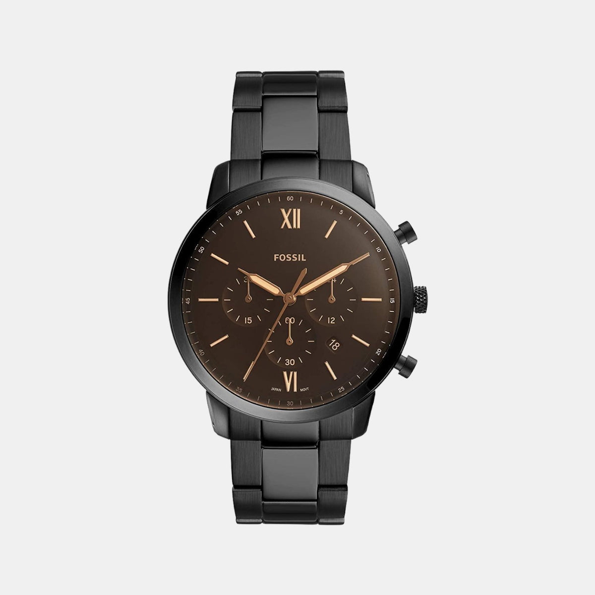 Fossil Round Brown Chronograph watch