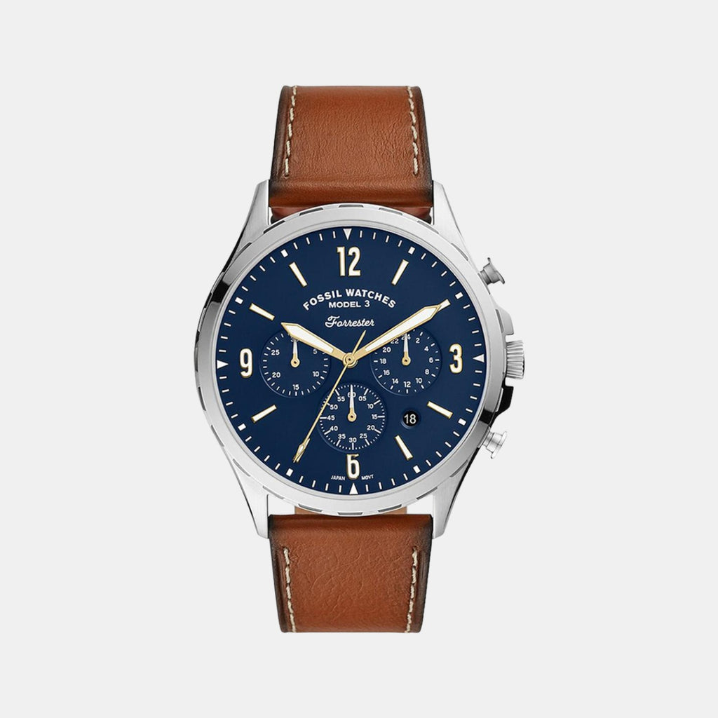 Fossil Round Blue Chronograph watch