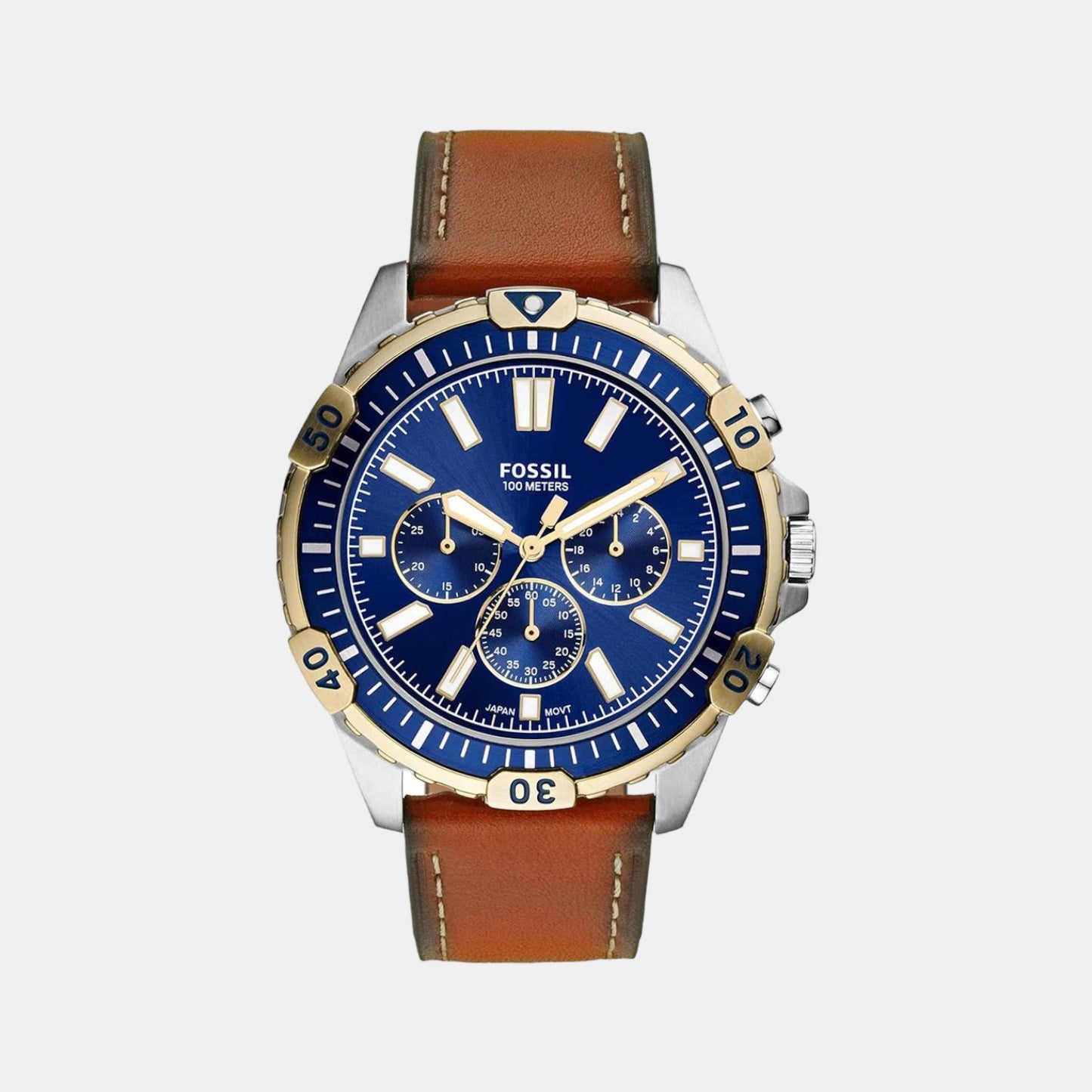 Male Blue Quartz Leather Chronograph Watch FS5625