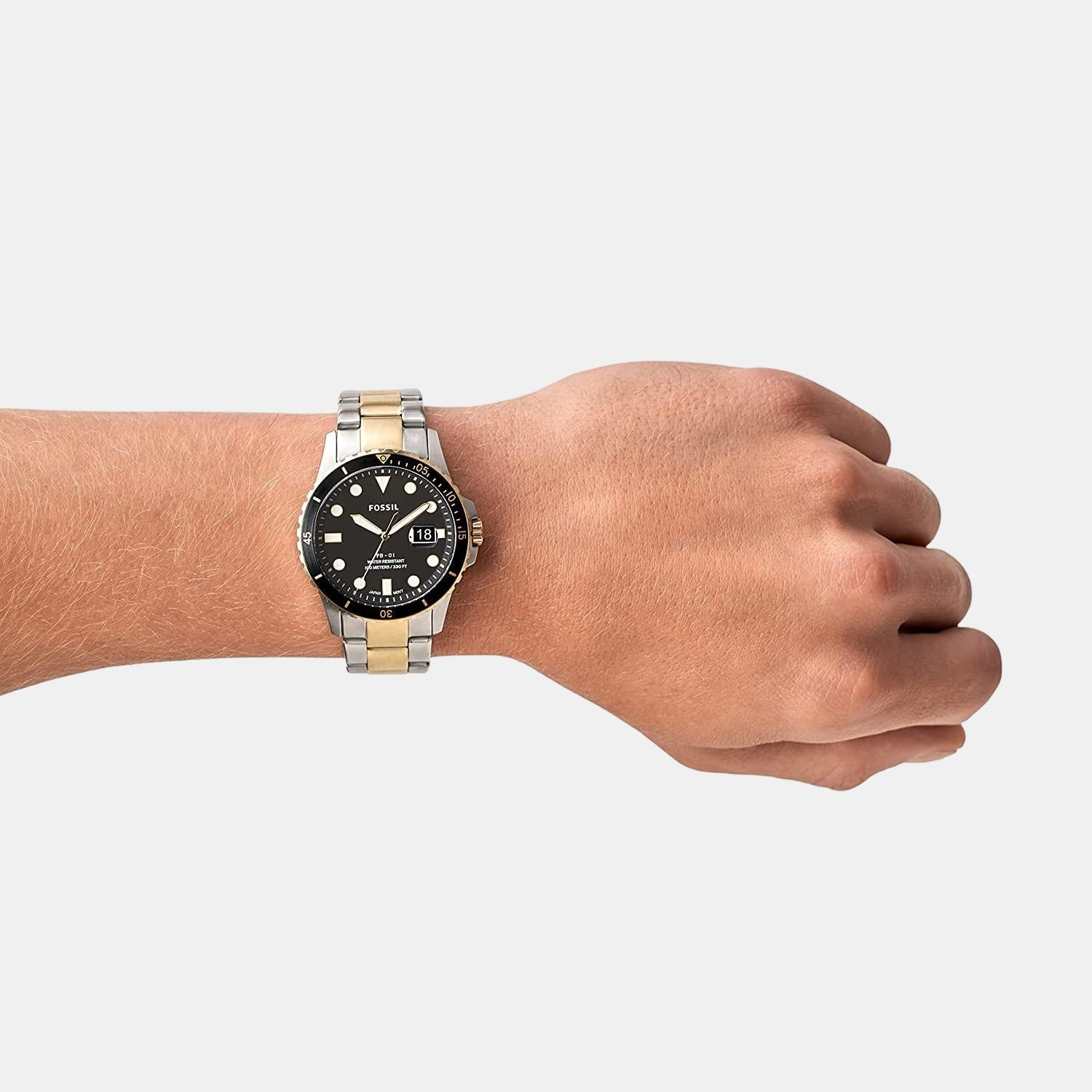 Fossil Fb-01 Men Quartz Black Dial Analog Stainless Steel Watch