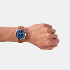 Copeland Men Quartz Blue Dial Analog Leather Watch FS5661