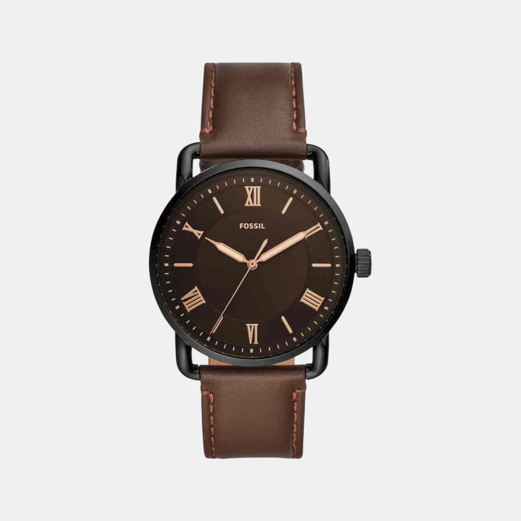 Copeland Men Quartz Brown Dial Analog Leather Watch FS5666
