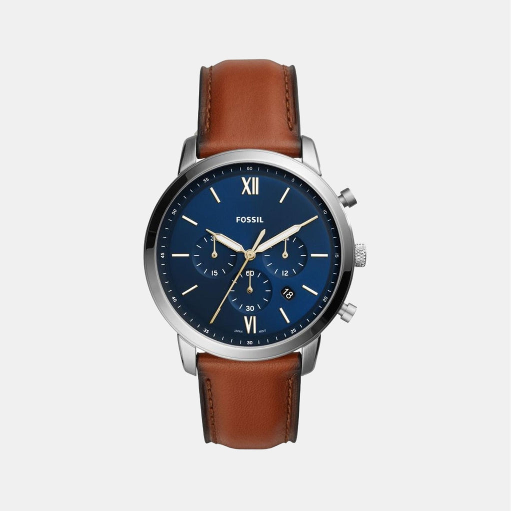 Fossil Round Blue Chronograph watch