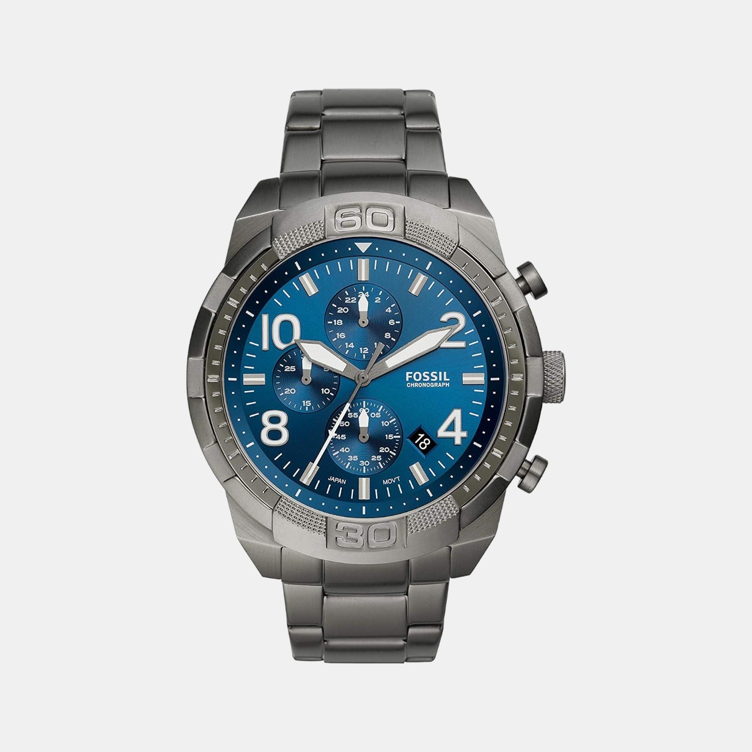 Fossil Round Blue Chronograph watch