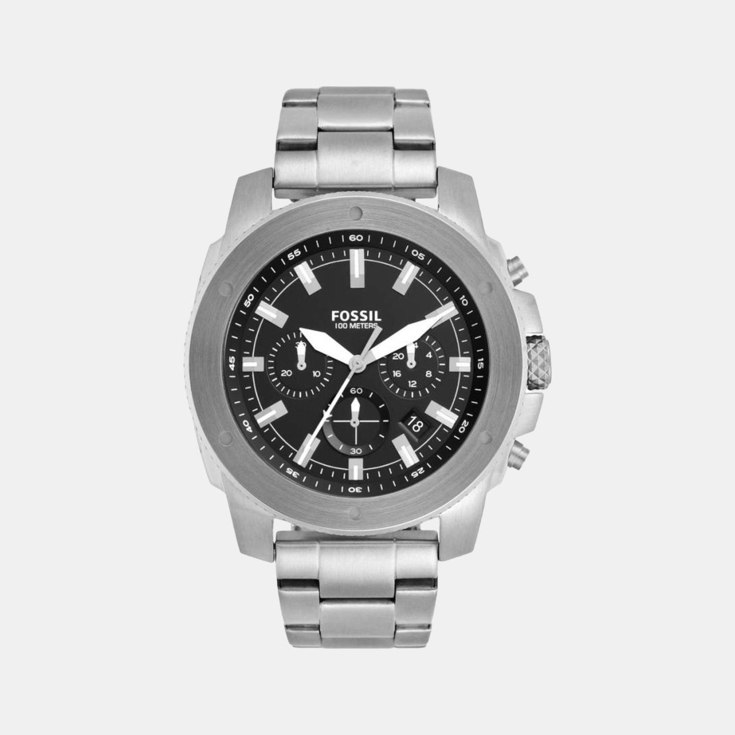 Male Black Quartz Stainless Steel Chronograph Watch FS5716