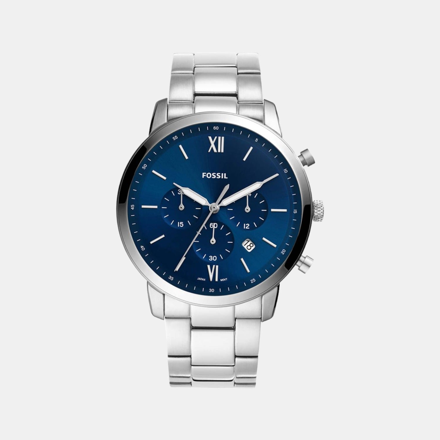 Fossil Round Blue Chronograph watch