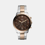 Fossil Round Brown Chronograph watch