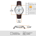 Neutra Men Quartz Silver Dial Multi-Function Leather Watch FS5905