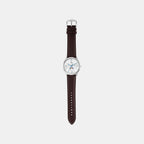 Neutra Men Quartz Silver Dial Multi-Function Leather Watch FS5905