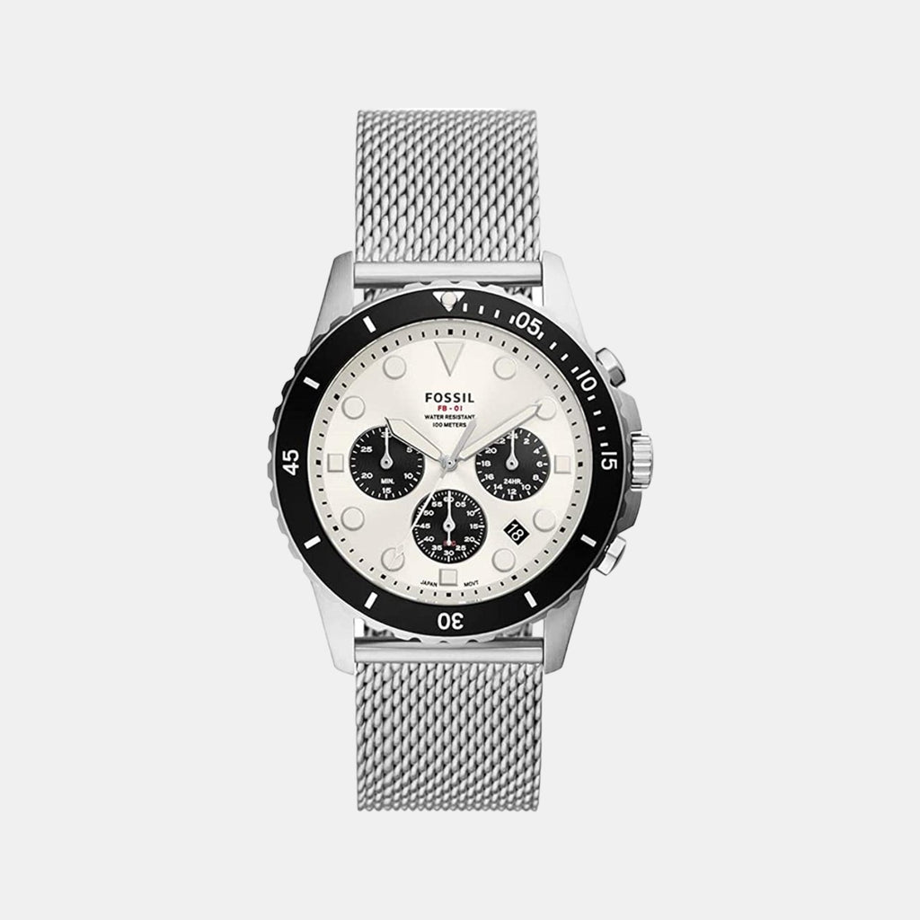 Fossil Round White Chronograph watch
