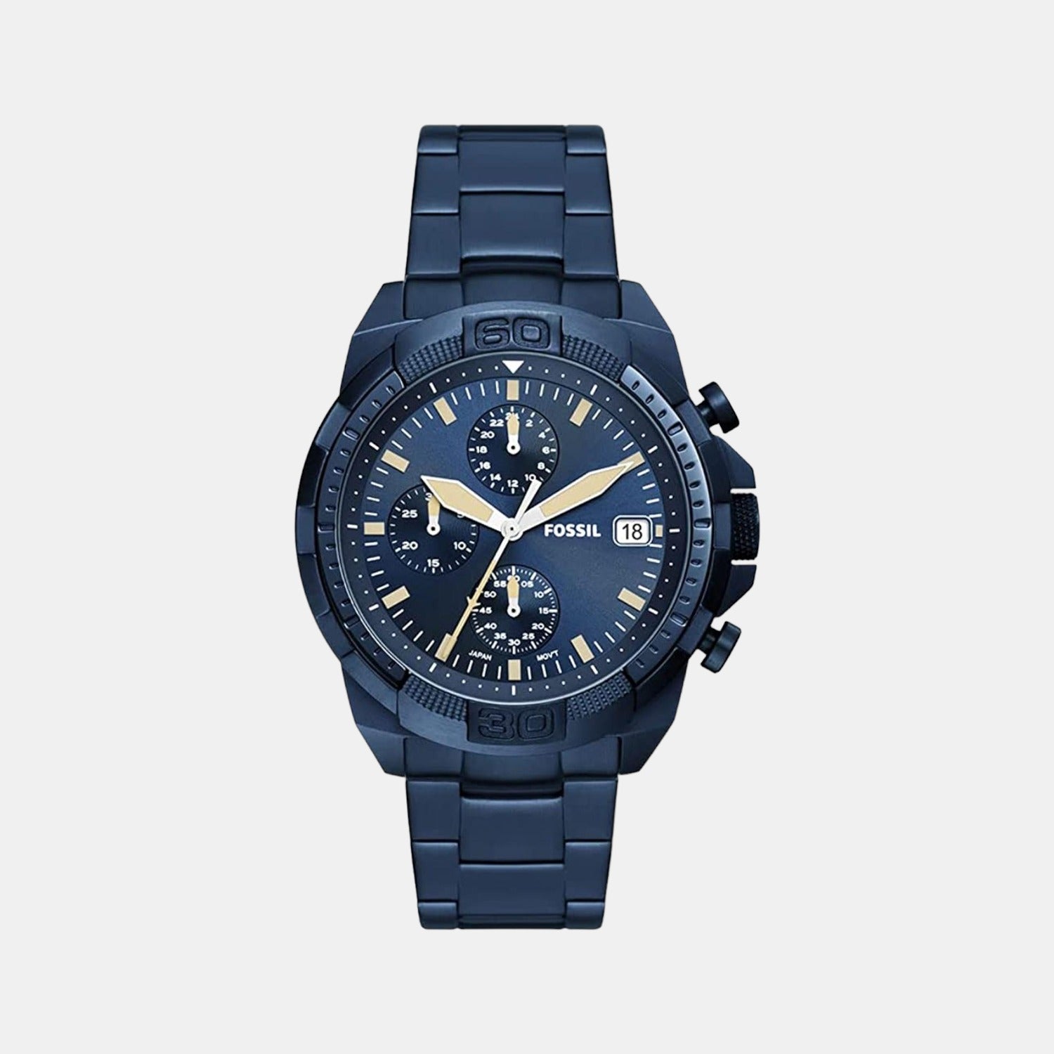 Fossil Round Blue Chronograph watch