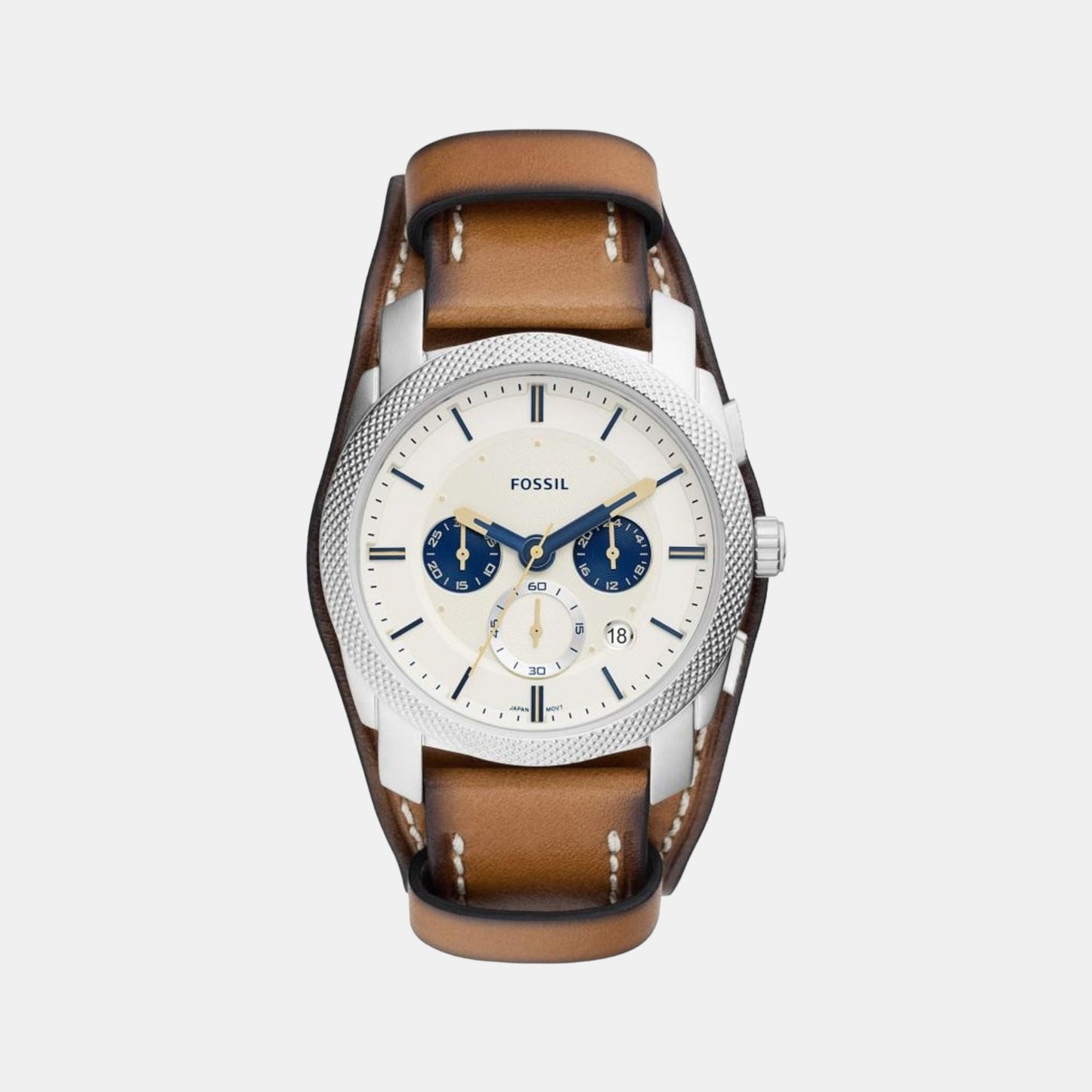 Male White Leather Chronograph Watch FS5922