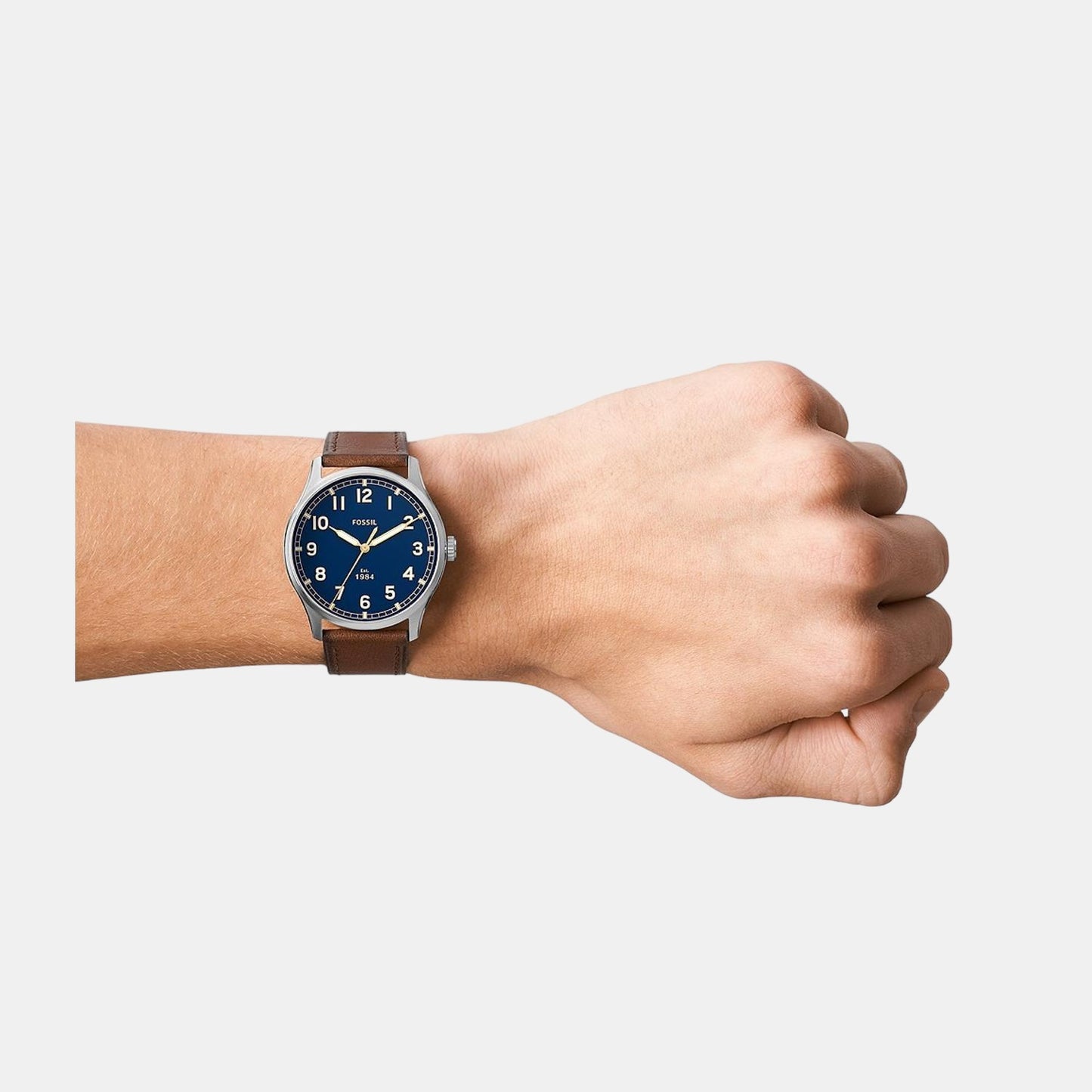 Men's Blue Analog Leather Watch FS5923