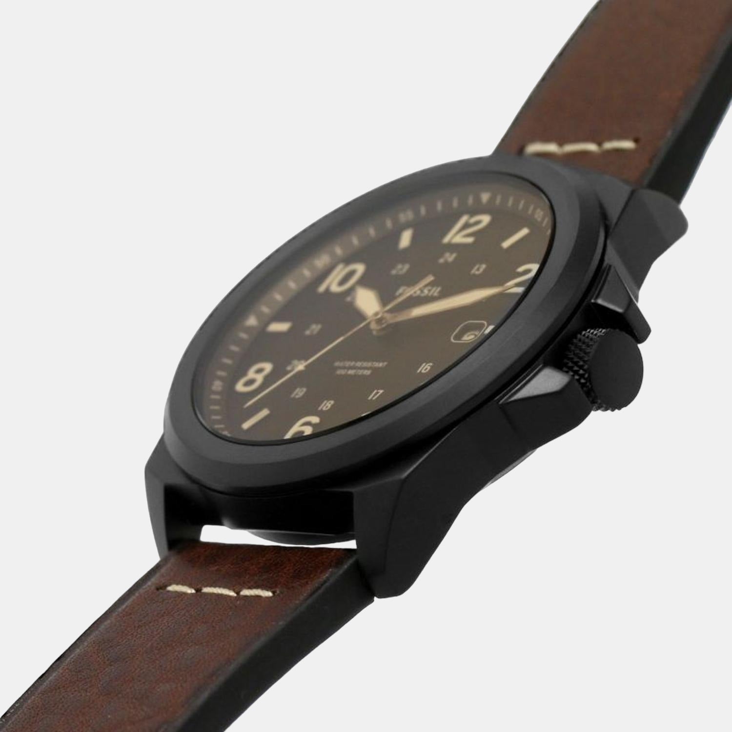 Fossil Leather Black watch