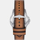 Men's Silver Analog Leather Watch FS5946