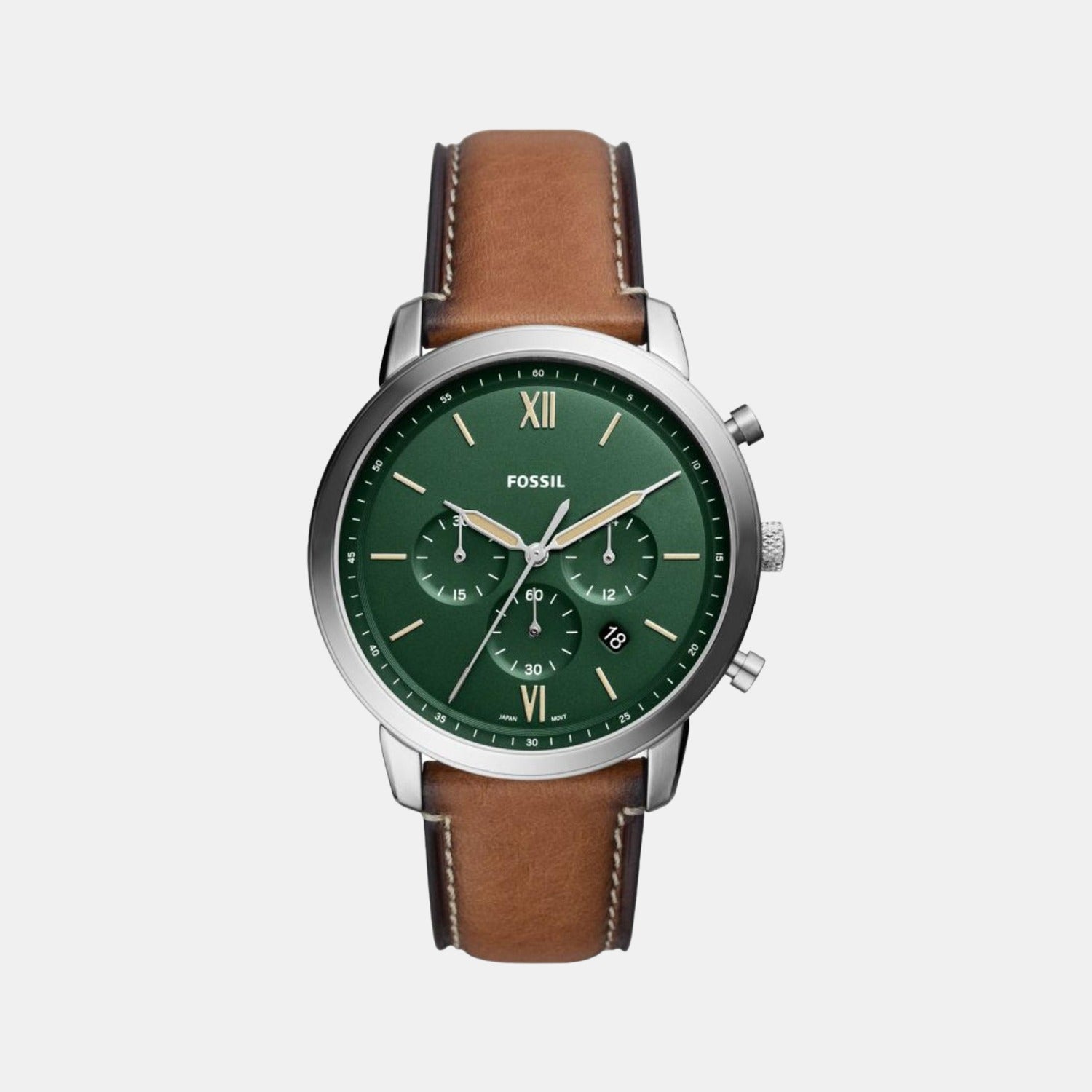 Fossil Round Green Chronograph watch
