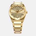 Everett Men Quartz Gold Dial Analog Stainless Steel Watch FS5965