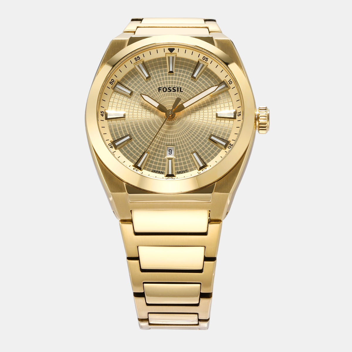 Everett Men Quartz Gold Dial Analog Stainless Steel Watch FS5965