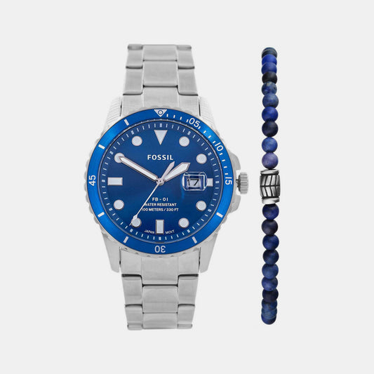 Male Blue Analog Stainless Steel Watch FS5969SET