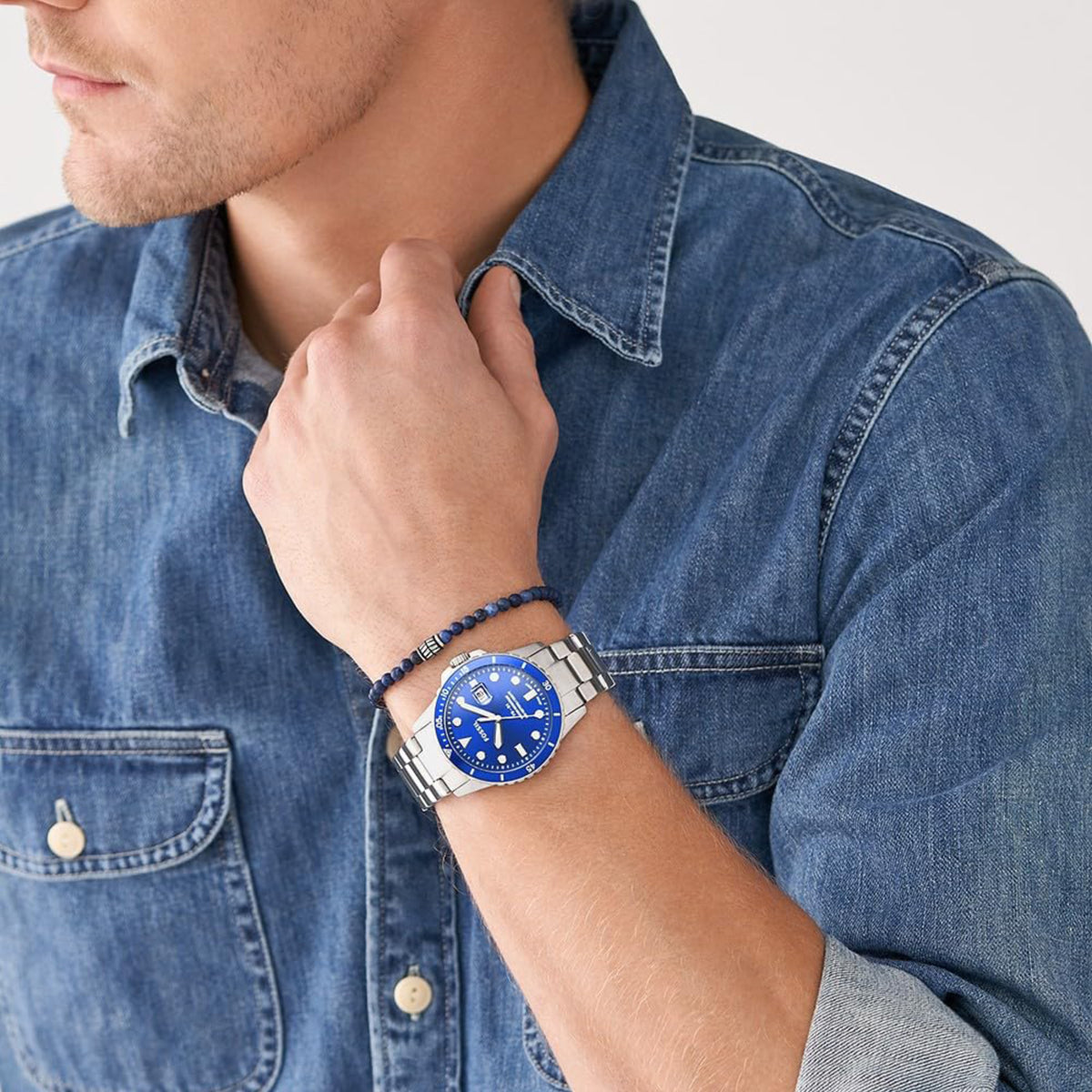 Fossil Round Quartz Analog Men watch