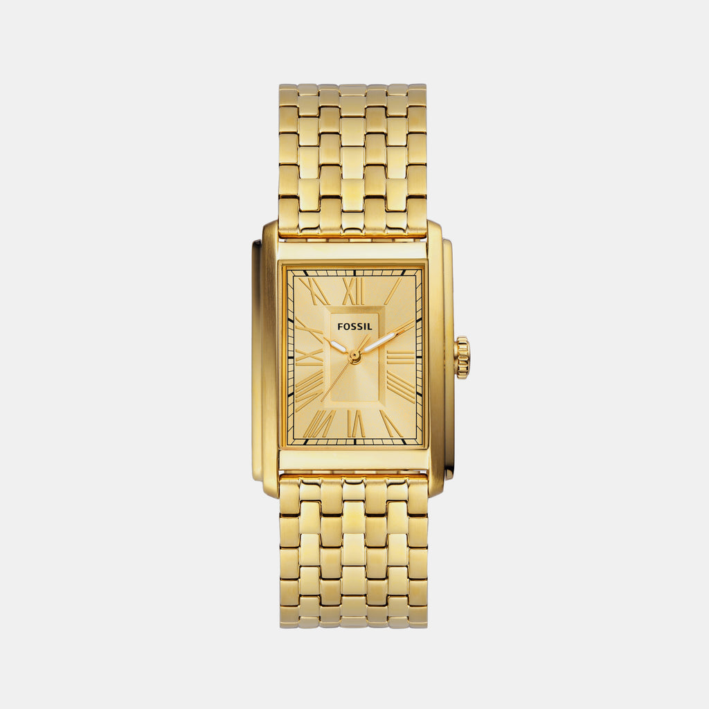 Fossil Rectangular Gold Analog watch