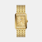 Fossil Rectangular Gold Analog watch