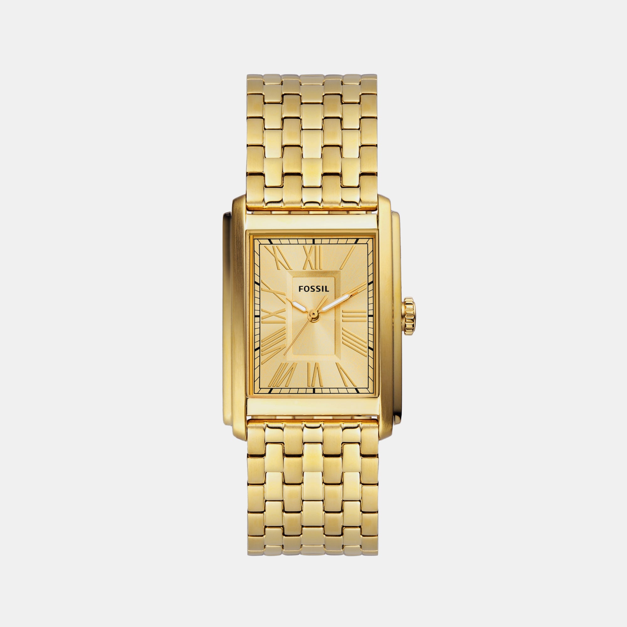 Fossil Rectangular Gold Analog watch