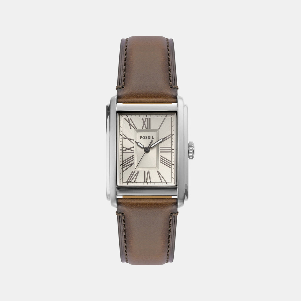 Carraway Men Quartz Cream Dial Analog Leather Watch FS6012