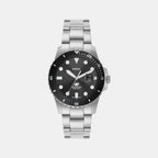 Fossil Blue Dive Men Quartz Black Dial Analog Stainless Steel Watch FS6032