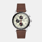 Men Quartz Cream Dial Chronograph Leather Watch FS6042