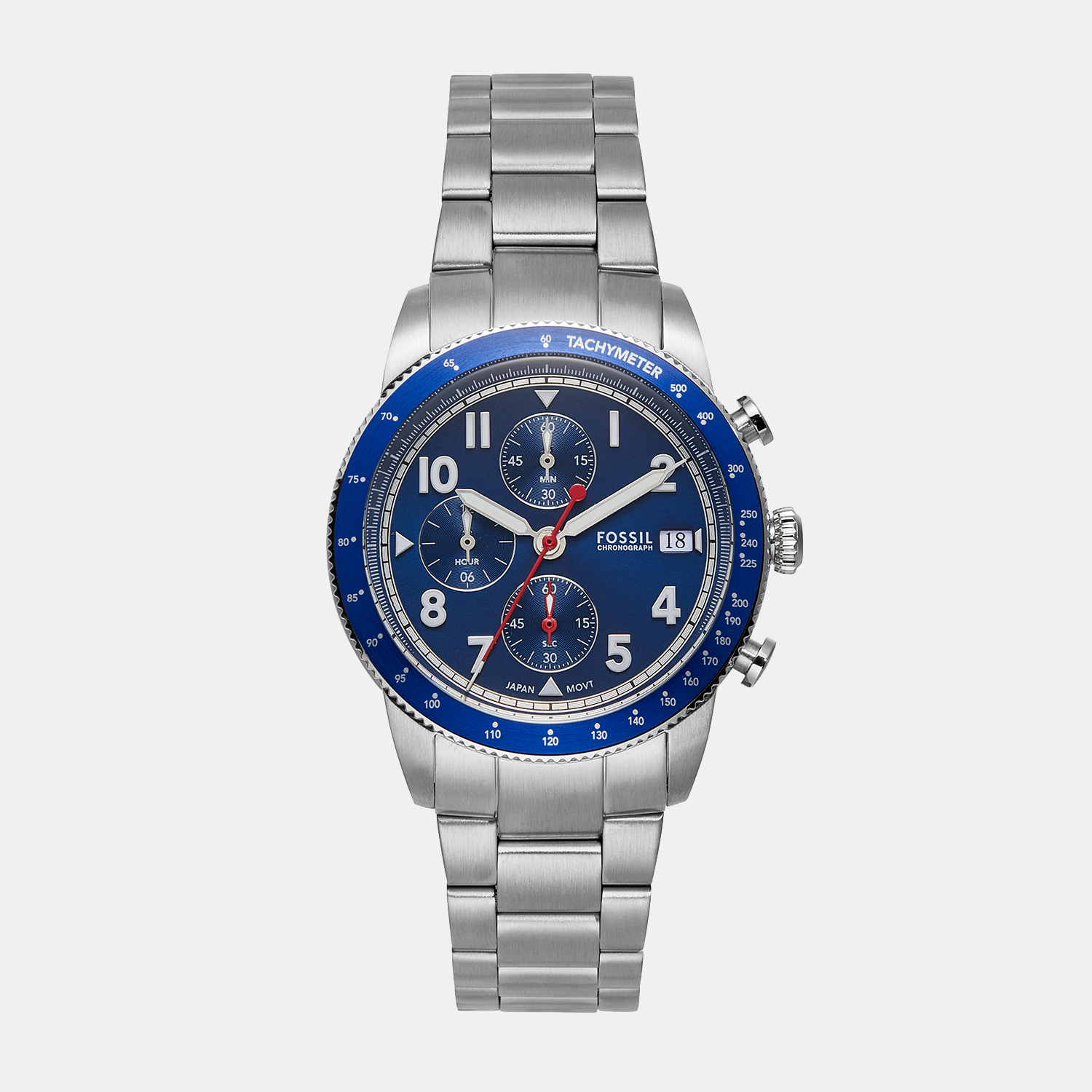 Fossil Sport Tourer Men Quartz Blue Dial Chronograph Stainless