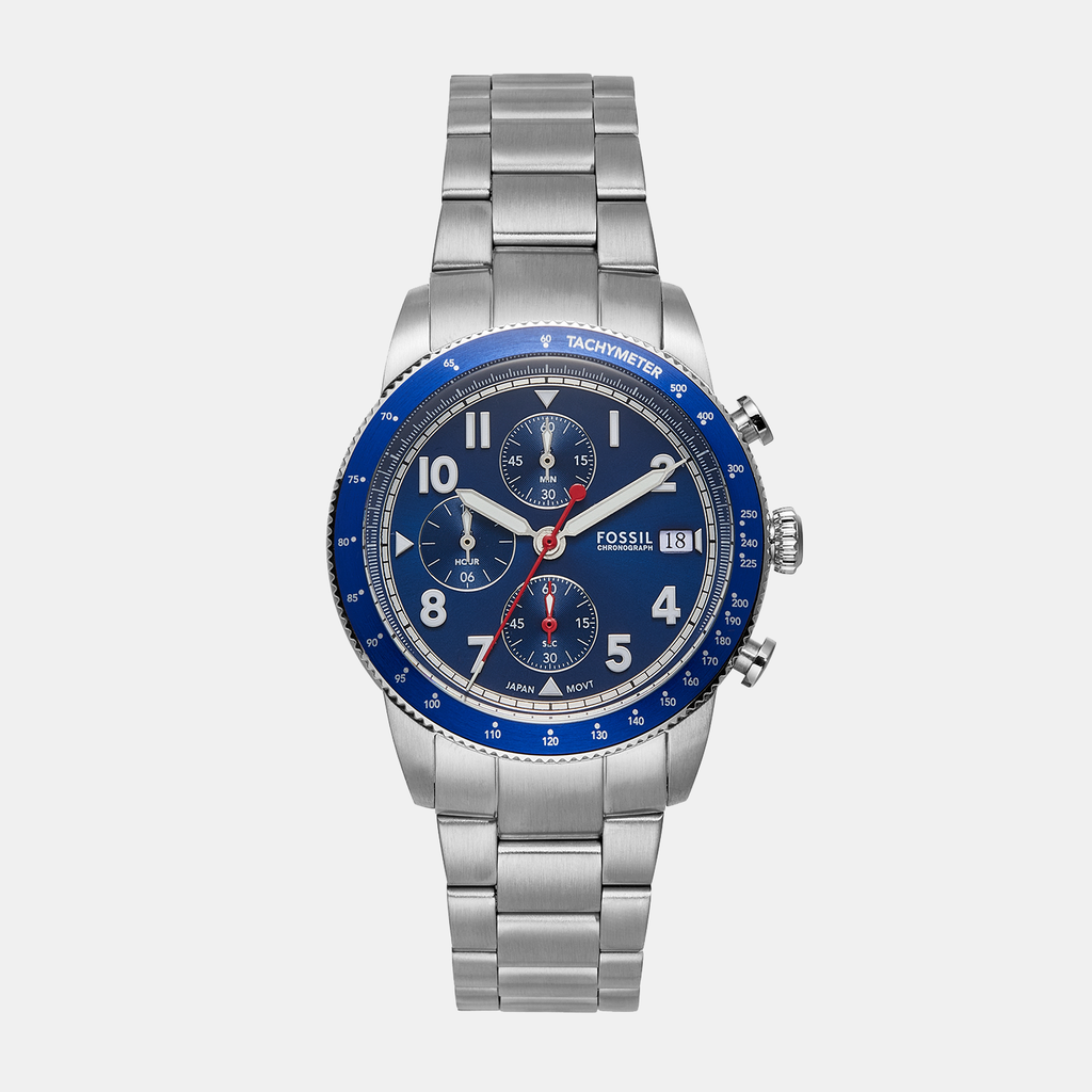 Fossil Round Blue Chronograph watch