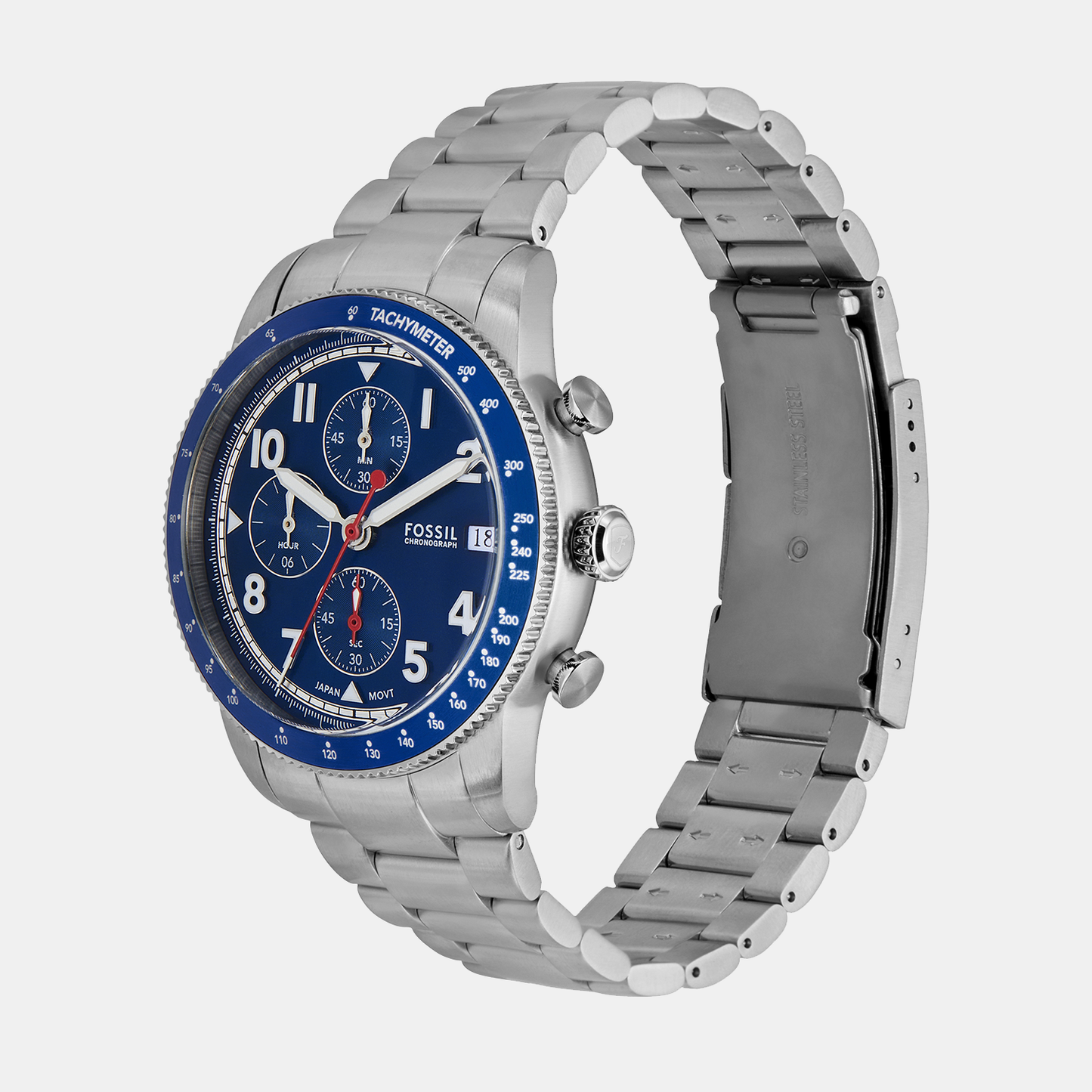 Men Quartz Blue Dial Chronograph Stainless Steel Watch FS6047