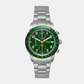 Men Quartz Green Dial Chronograph Stainless Steel Watch FS6048