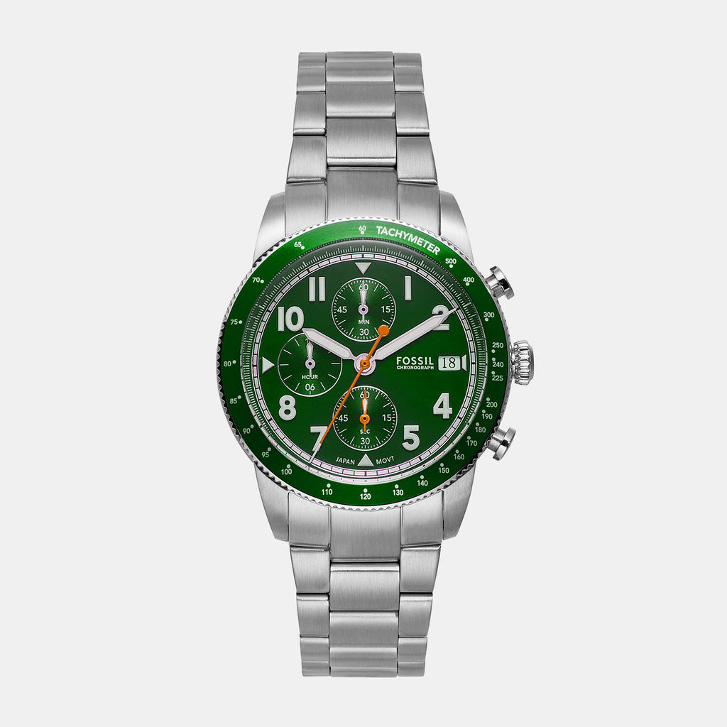 Fossil Round Green Chronograph watch