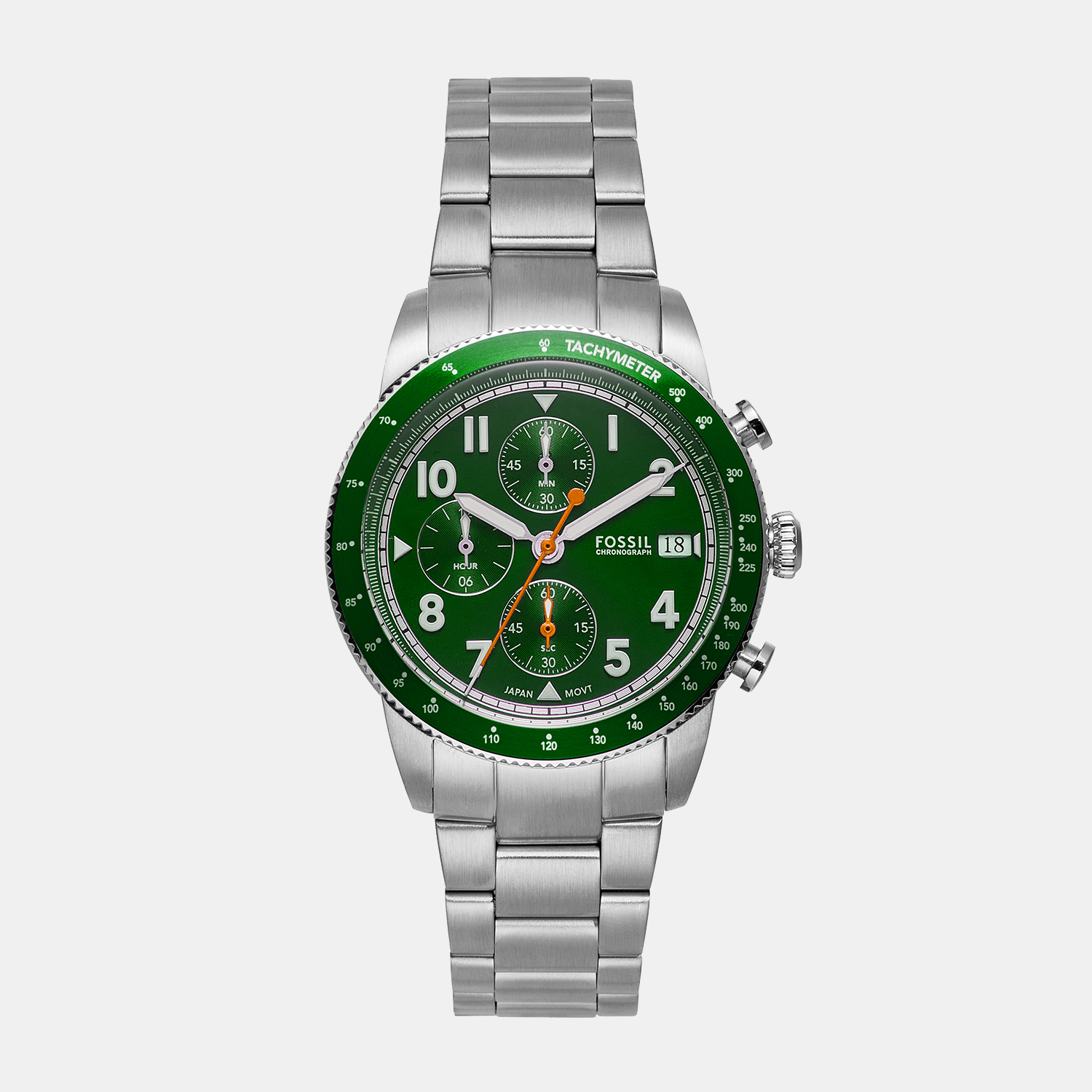 Fossil Round Green Chronograph watch